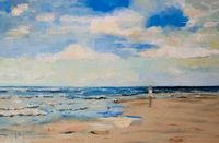 KF Malerei 80x120 cm Nordsee Strand Kunst Original Gemälde Bild Wandsbek - Hamburg Farmsen-Berne Vorschau