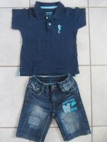 Set  - kurze Jeans Hose + Polo T-Shirt blau Gr. 86 / 92 Rheinland-Pfalz - Wöllstein Vorschau