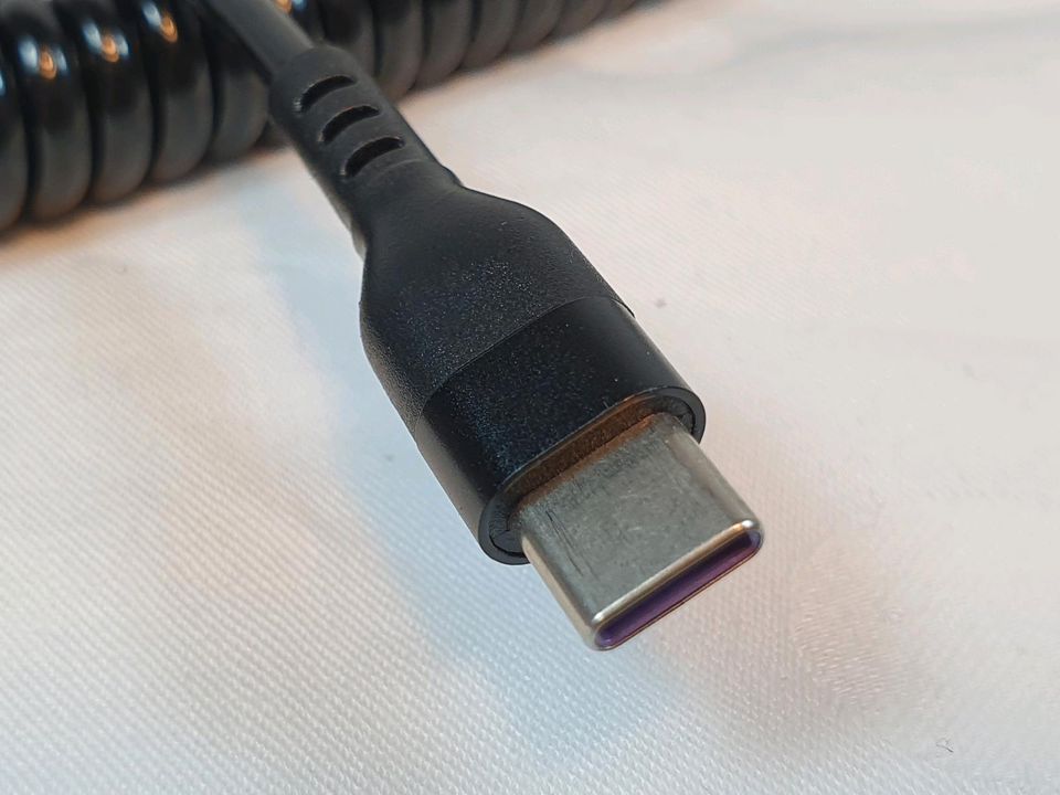 USB-A zu USB-C Spring Feder Kabel 5A 66W Spiral coiled in Schwaikheim