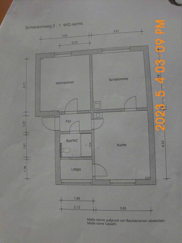 geräumige 2-Raum-Whg., 57 m², 1.OG, Schlackenweg 2, 09337 HOT in Hohenstein-Ernstthal