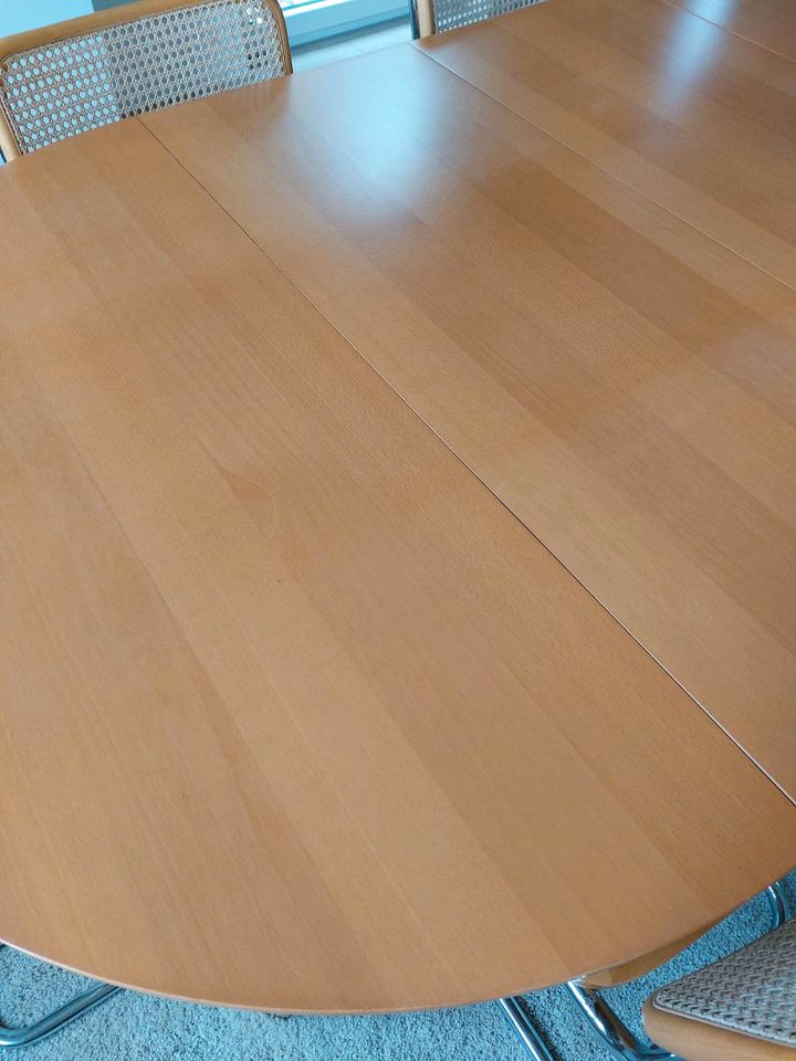 Ovaler/runder Tisch Ikea Nygard, mit 2 Einlegplatten, Buche in Steinfurt
