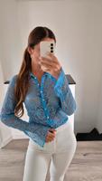 Neu Mango Bluse Hemd Spitze blau S Häkel Oberteil Top Sommer Nordrhein-Westfalen - Hamminkeln Vorschau
