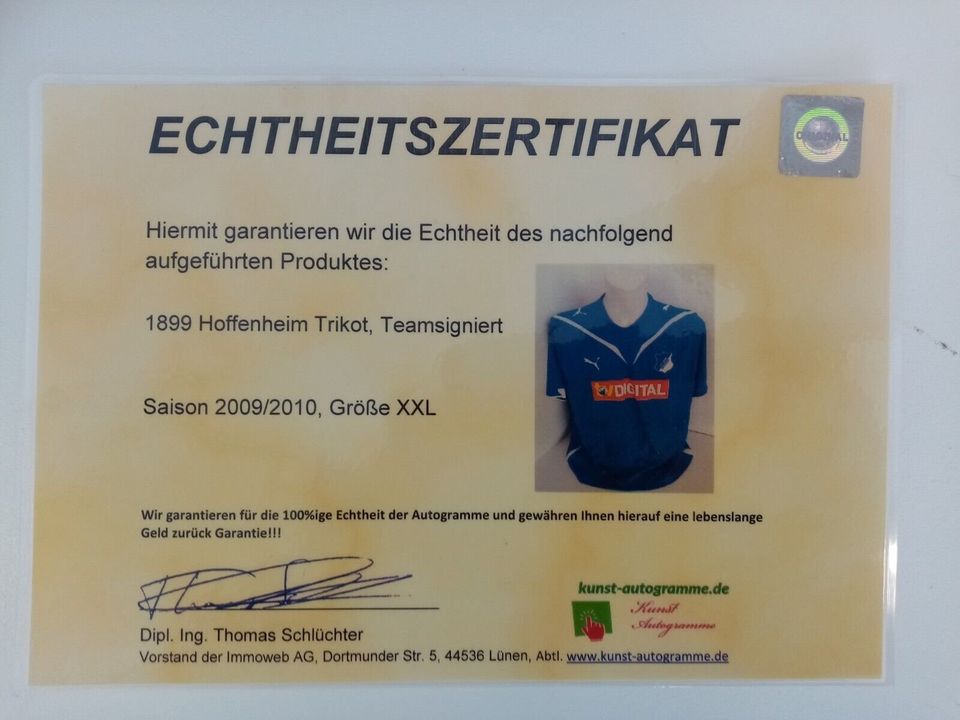 TSG 1899 Hoffenheim Trikot 2009/2010 Teamsigniert COA Puma XXL in Lünen