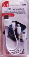 LADEKABEL - 3 in 1 - USB-C u. MICRO-USB und iPHONE / iPOD - 20 cm Berlin - Wilmersdorf Vorschau