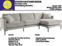 Sofa Couch Wohnlandschaft L Form Struktur weich mittelgrau Nordrhein-Westfalen - Mettingen Vorschau