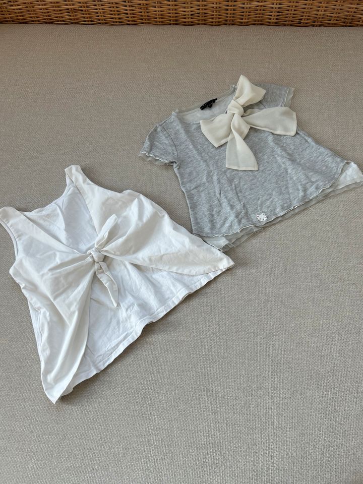 Mega T-Shirt Shirt weiß grau Schleife Tüll Zara Twin Set 116 in Kösching