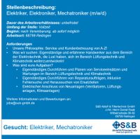 Gesucht: Elektriker, Elektroniker, Mechatroniker (m/w/d) Baden-Württemberg - Reilingen Vorschau