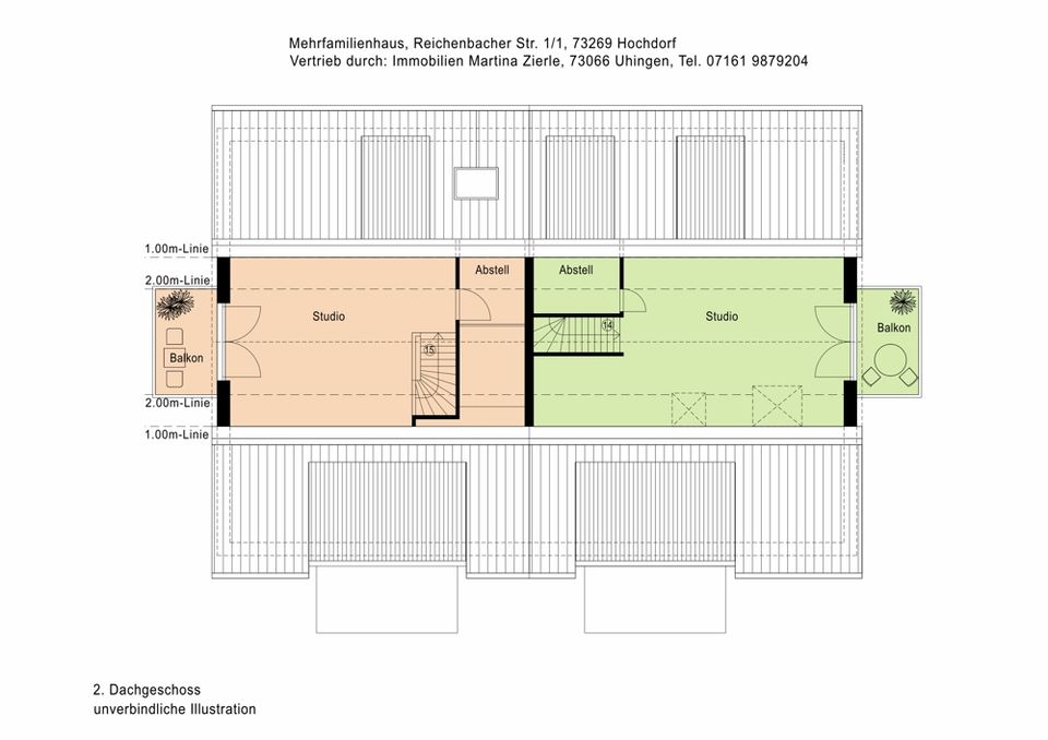 Neubauprojekt in Hochdorf, 4-Zi.-Maisonnettewhg., 1.+2.DG, 2 Balkone, KfW55, Aufzug, Tiefgarage! in Hochdorf