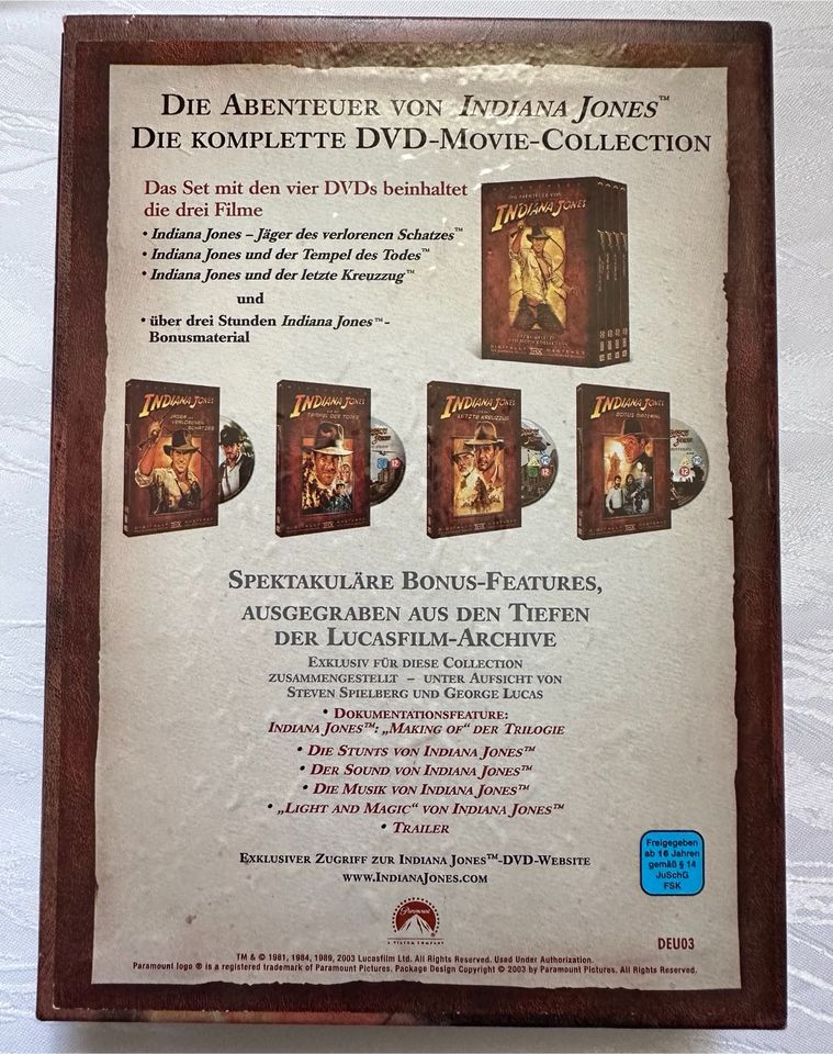 Indiana Jones komplette Movie Collection 3 Filme DVD Set in Saarbrücken