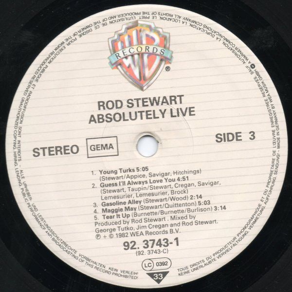 ROD STEWART Absolutely Live 2- Vinyl LP Original Live Album 1982 in Sulzbach (Saar)