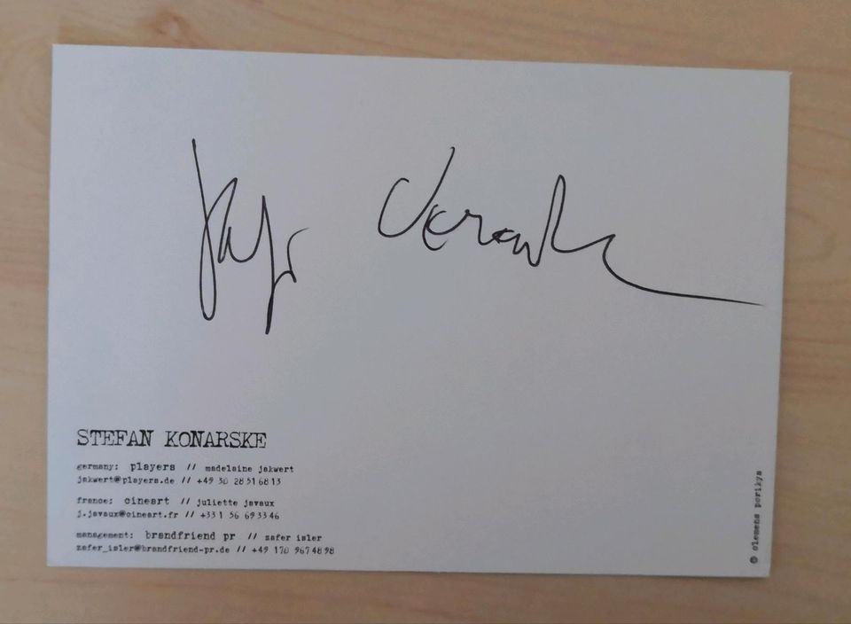 Handsignierte Autogrammkarte "Stefan Konarske" Schauspieler Film in Melsungen