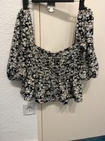Top Bluse asos design 38 M gerafft Blumen Gänseblümchen schwarz Berlin - Friedenau Vorschau