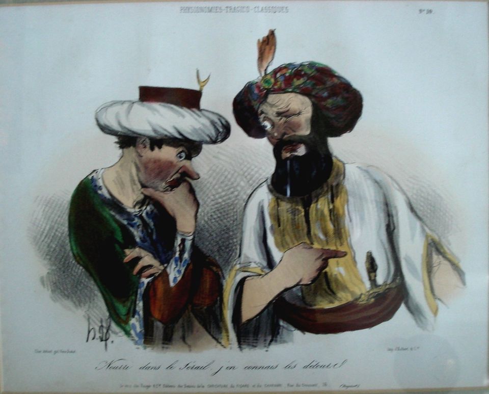 Aquarell Lithografie Karikatur von Daumier in Bielefeld