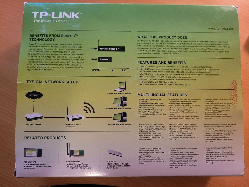 TP-Link TL-WR642G Netzwerk W-LAN Router 4-Port 108 MBit in Kassel