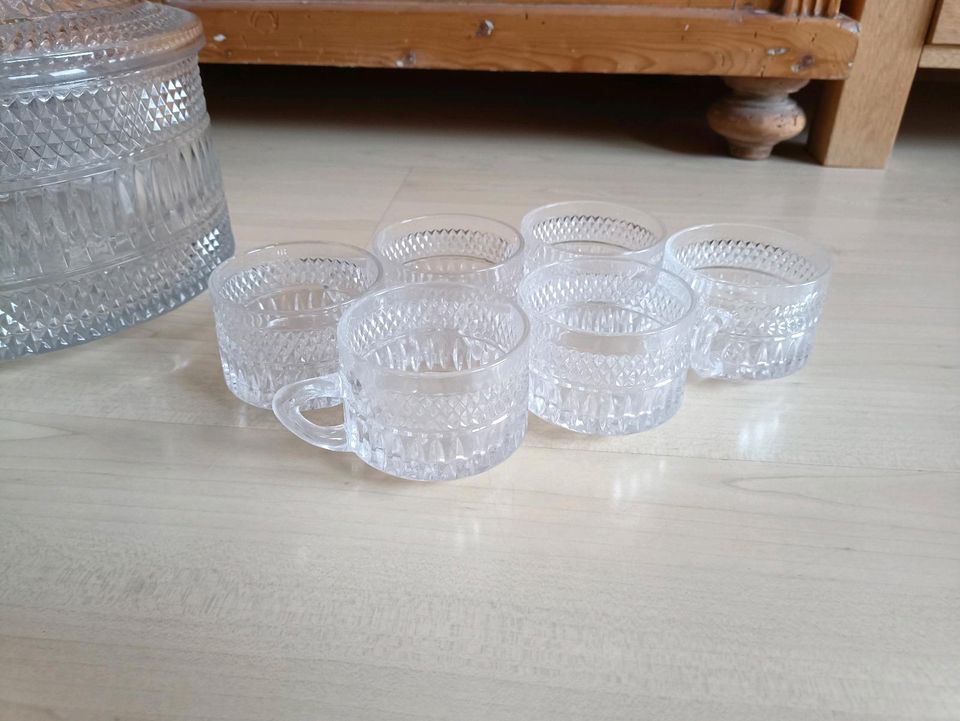Bowle Service Set Kristall Glas Sekt alt Vintage in Sonthofen