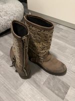 Stiefel used taupe beige Stickerei 38 Biondini Leder Essen - Essen-Kettwig Vorschau