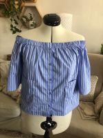 Monki Crop Bluse Carmen schulterfrei blau weiß Streifen S Friedrichshain-Kreuzberg - Kreuzberg Vorschau