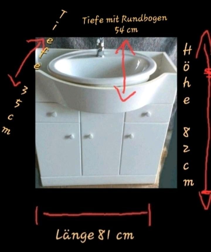 IKEA WASCHBECKEN UNTERSCHRÄNKE SCHRANK WEISS KLAVIERLACK BAD in Nürnberg (Mittelfr)