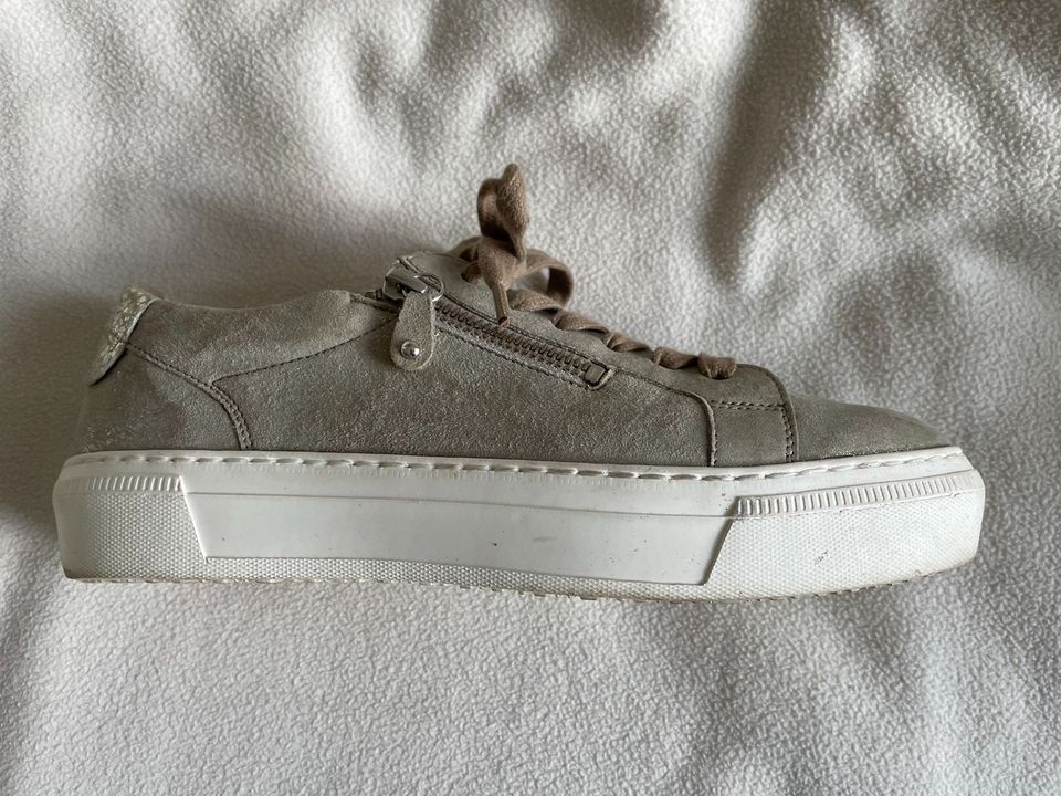 Gabor Sneakers Leder Gr. 5 (38) beige grau NEUwertig! in München