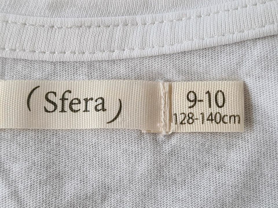 T-Shirt Sfera Gr. 128 / 134 / 140 weiß Seepferdchen Pailetten in Paderborn