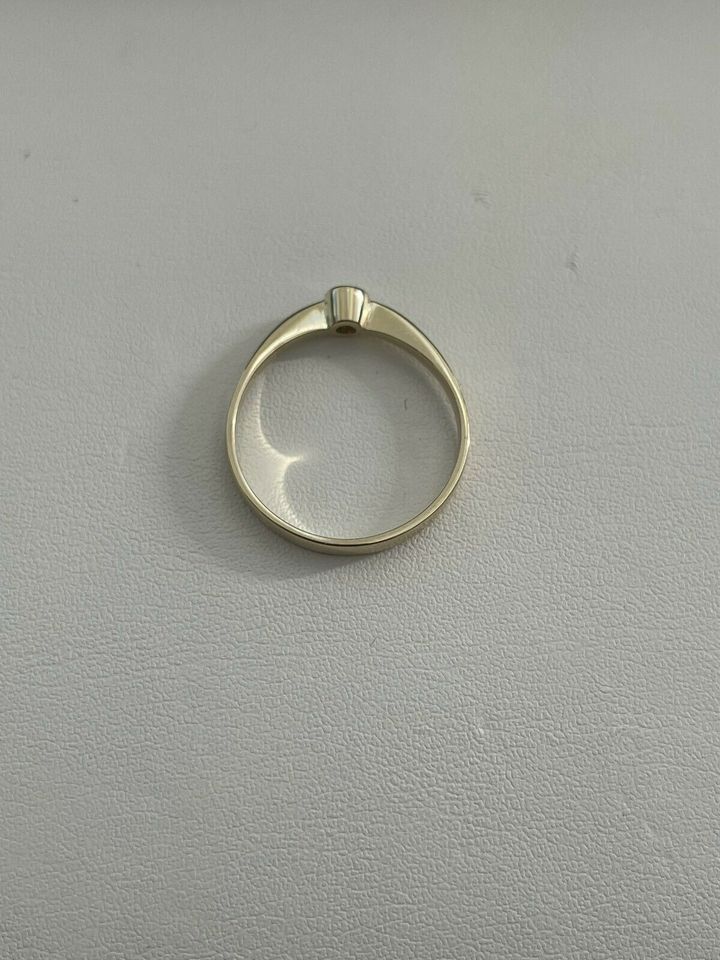 Gold 585erAntragsring mit einen 0,15 ct. gW-LR Diamant NEU in Ahlen