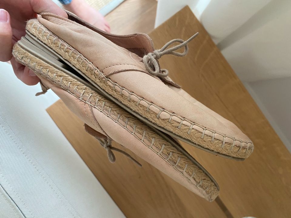 Espadrille echtes Leder handmade neuwertig Schnürschuh Halbschuh in Hamburg