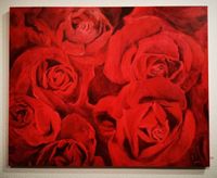 Ölbild - Rote Rosen - von Annette Lipp-Wiehl Kr. München - Grünwald Vorschau