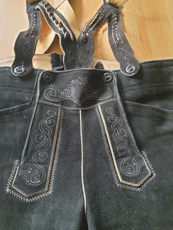 Lederhose, schwarz, Distler-Trachten, 3/4 lang, Oktoberfest, VB in Memmingen