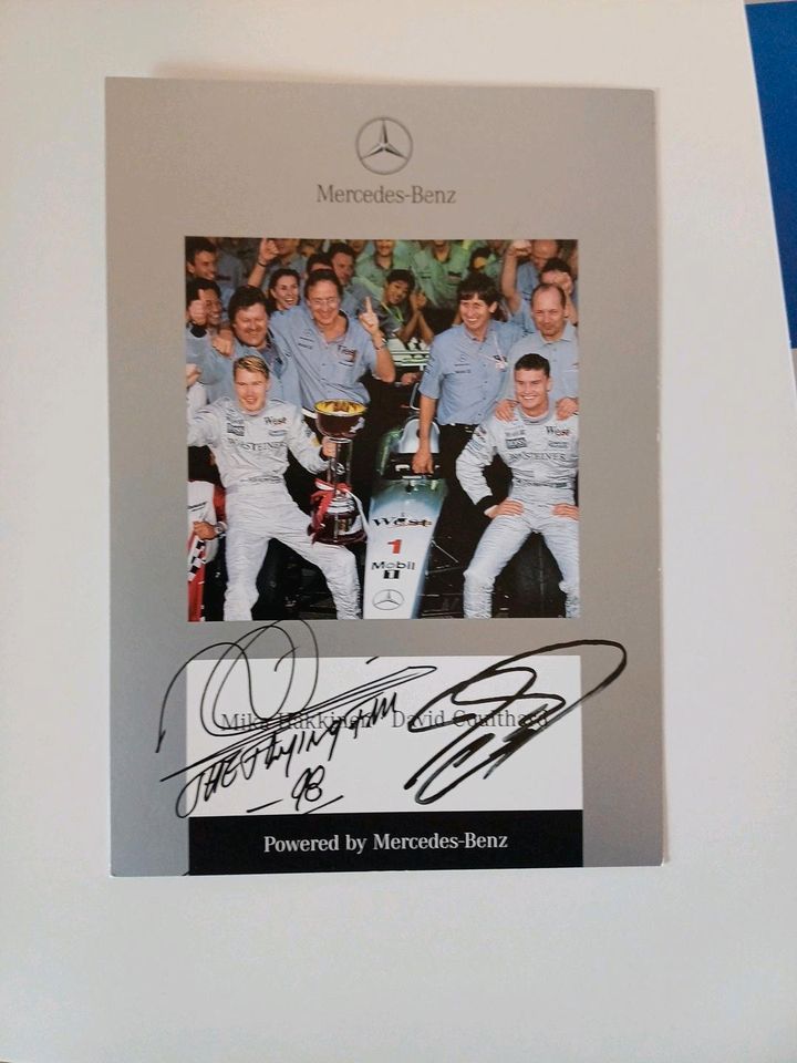 Autogrammkarten , Häkkinen und Coulthard, Formel 1, F1, Rennsport in Burgau