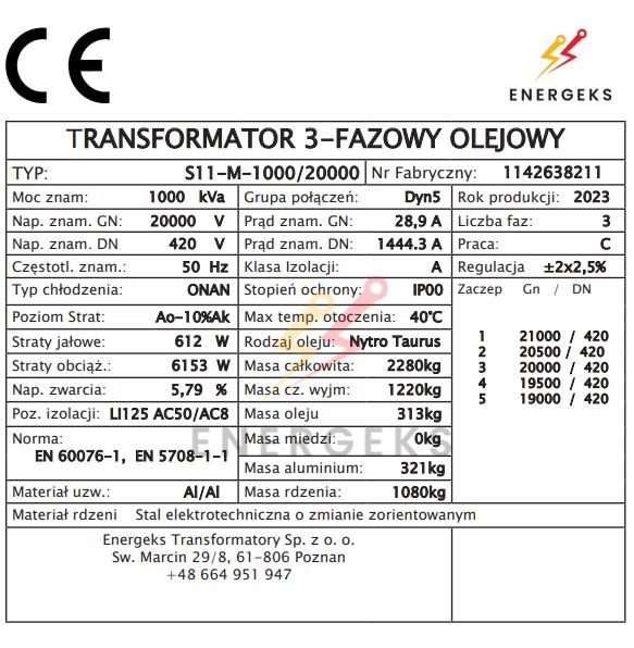 Transformator 1000kva 20kv 0.4kv in München