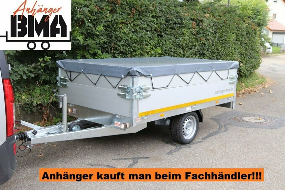 EDUARD Anhänger Hochlader 260x150x30 1500kg mit Aufsatz & Plane in Mühlhausen im Täle