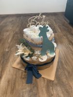 Windeltorte blau Junge Giraffe Baby Geburt Geschenk Babyparty Bayern - Triftern Vorschau