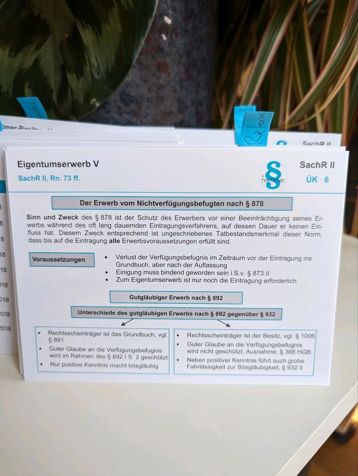 Überblickskarteikarten BGB Zivilrecht Hemmer in Nürnberg (Mittelfr)