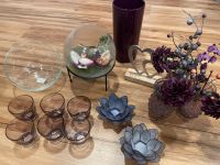 Lila Dekoration inkl. Vasen, Teelichthalter und Glasschalen Niedersachsen - Hameln Vorschau