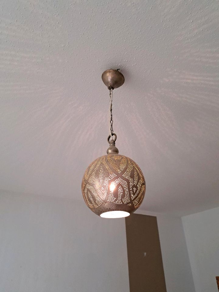 Orientalische Messinglampe Kugellampe Hängelampe Handarbeit Lampe in Dörfles-Esbach