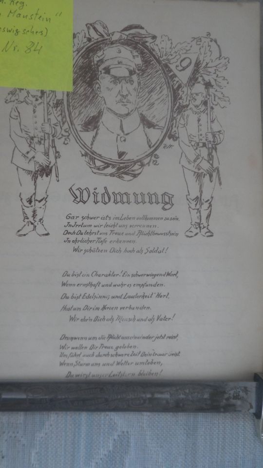 Zeitschrift ( Widmung Infan. Reg. Nr. 84 ) in Bodenwerder