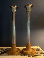 2 Kerzenständer mit Holzfuß im Set, ca.  40 cm hoch Berlin - Friedenau Vorschau