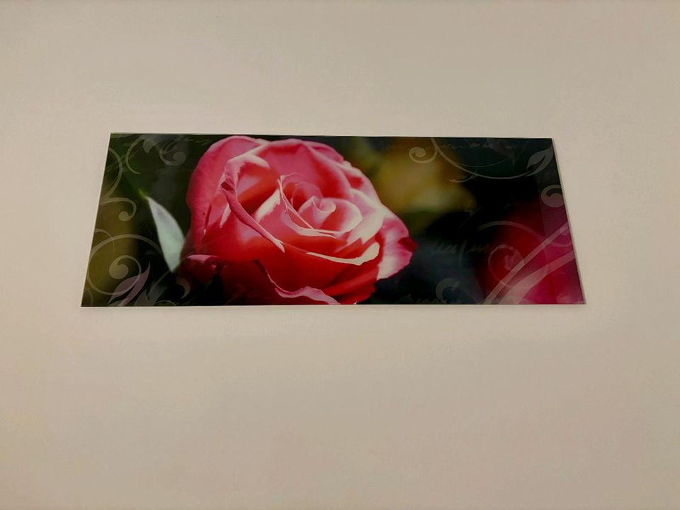 Glasbild Rose 125×50 cm in Germering