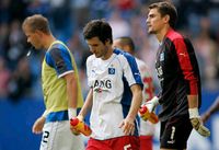 Hamburger SV Trikot, Matchworn, Puma, HSV, Wächter, Spielspuren Nordrhein-Westfalen - Lengerich Vorschau