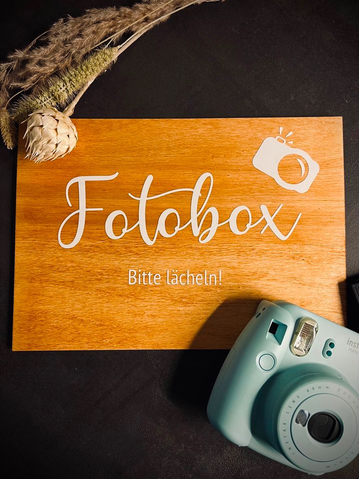 Holzschild Hochzeit Fotobox Candybar Gästebuch Hochzeitstanz in Wain