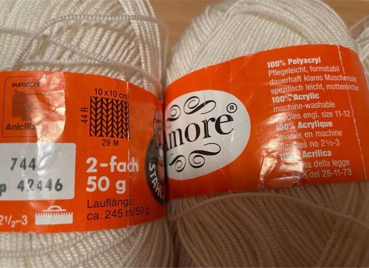 Acryl Viskose Garn Wolle Stricken Häkeln neu Orange weiß grün in Marl