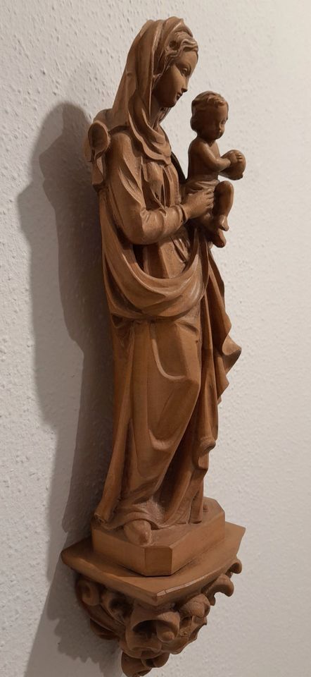 Holzbildhauer Rücker Madonna Kind Holzfigur handgeschnitzt 39cm in Nörvenich