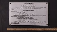 altes Emailleschild 25 x 15 cm Betriebsanleitung ca. 1920er Jahre Bochum - Bochum-Ost Vorschau