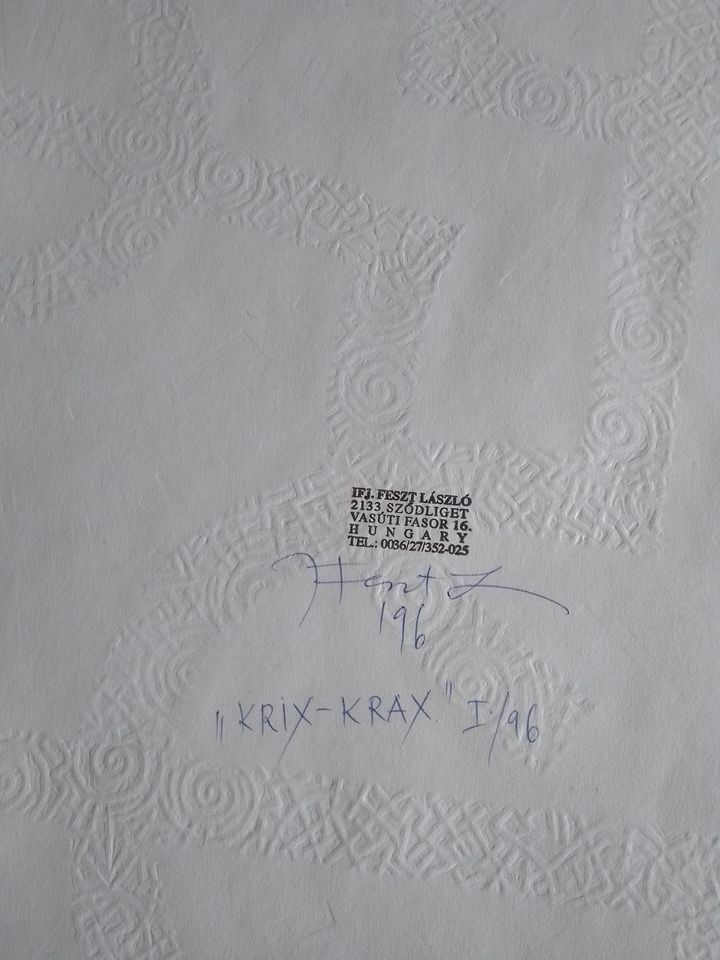 Radierung von Laszlo Feszt - "Krix Krax" 1996 - Unikat! in Bonn