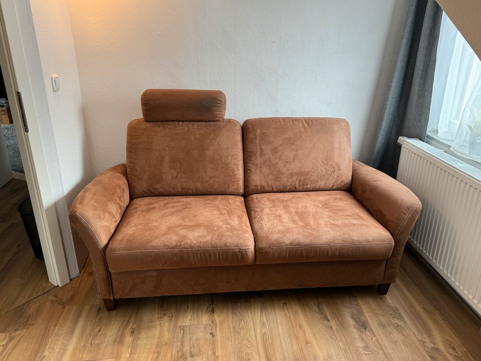 Sofa Couch 2er braun alcantara Wildleder in Langenlonsheim