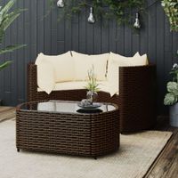 4-tlg. Garten-Lounge-Set mit Kissen Gartenlounge Poly Rattan Bayern - Bad Kissingen Vorschau