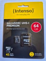 Eine Intenso microSDXC 64 GB Class 10 UHS-I Premium + SD Adapter Niedersachsen - Hildesheim Vorschau