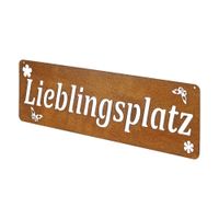 Wandschild "Lieblingsplatz" aus Metall mit Edelrost 50cm lang Niedersachsen - Eime Vorschau