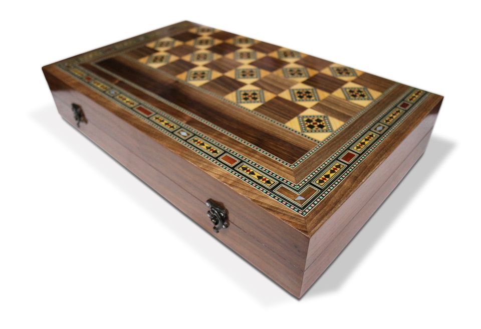 60 x50 cm Holz Backgammon/Schach Brett inkl.HolzSteine&Figuren in Hamburg