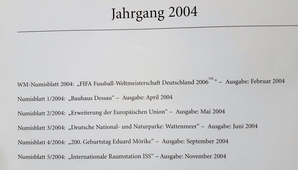 Numisblätter 1/2002 - 1/2006 in Ronshausen